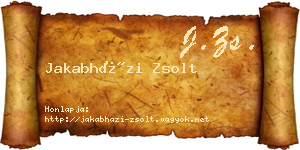 Jakabházi Zsolt névjegykártya